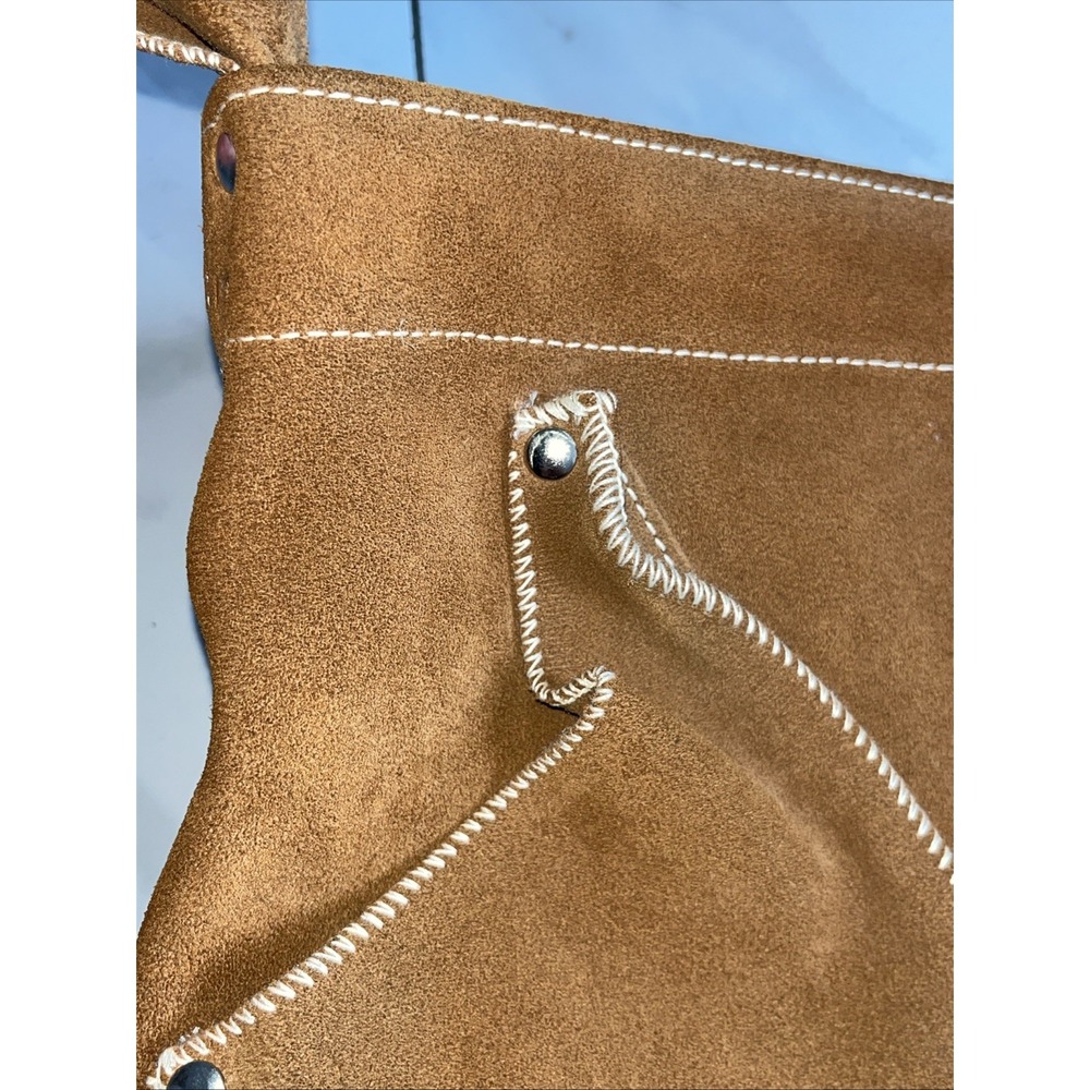 Handmade Suede Leather Wide Strap Crossbody Bag Brown Slouchy Artisan Boho UK - Picture 11 of 16